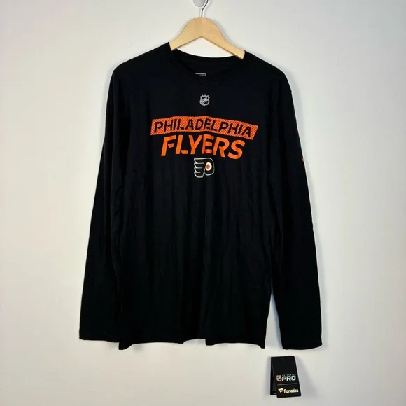 NEW Philadelphia Flyers Black Long Sleeve Shirt size M - Picture 1 of 4